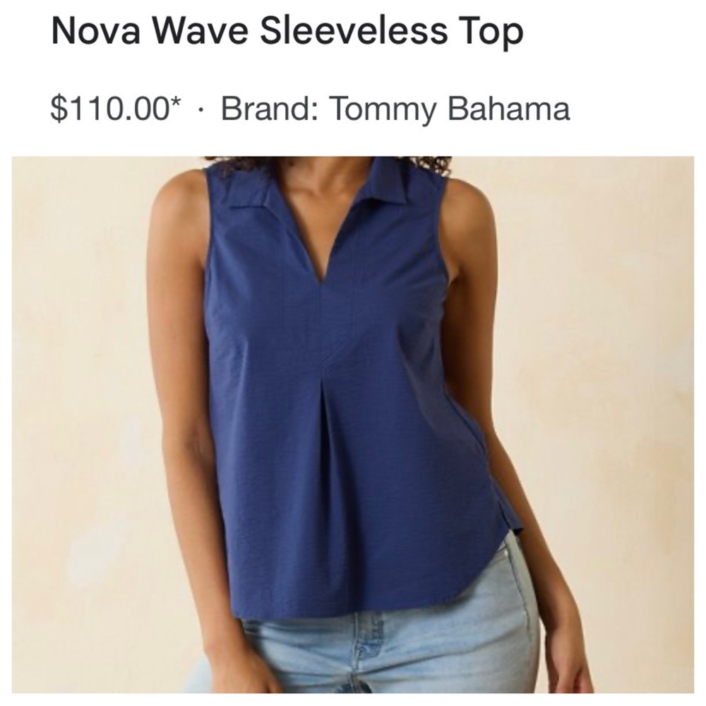 NWT $110 TOMMY BAHAMA Nova Wave Sleeveless Top Sz: XXS